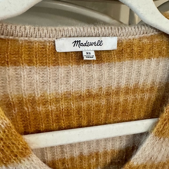 Madewell Space Dye Juniper V-Neck Pullover Fuzzy Sweater - Picture 5 of 5